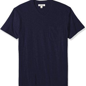 Men's Lightweight Slub V-Neck Pocket T-Shirt Navy